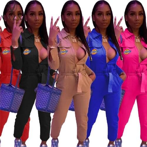 VAZN 2021 Autumn New High-end Office Lady Nature Chiffon Young Free Full Sleeve Women Lace Up Top Pencil Jumpsuits