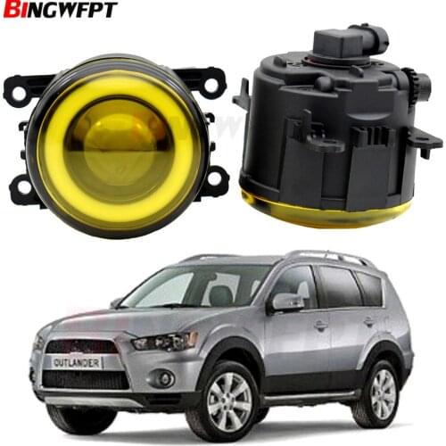 1pair Car Accessories LED Front Fog Light Angel Eye For Mitsubishi Outlander XL 2010 2011 For Mitsubishi Pajero 4/IV 2007-2015