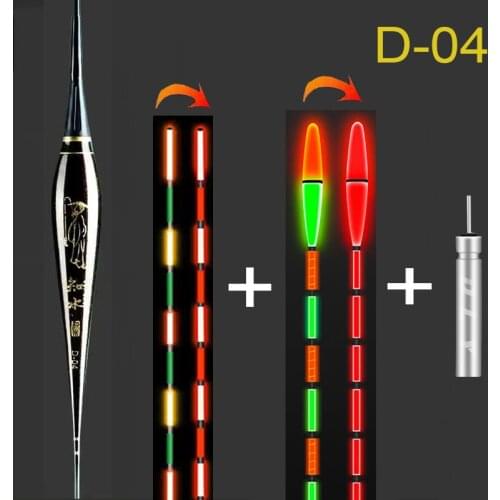 1pcs Fishing Float Electric Floater Gravity Sensor Smart IC Build-in Fish Baits Antenna Change Color LED Luminous Floater