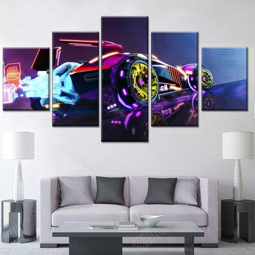 5 Pieces Rocket League Video Game Poster Oil Painting Canvas Painting Wallpaper Home Decor Wall HD Print Artwork