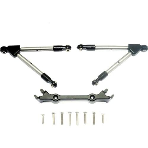 Aluminum Alloy Front Pull Rod Tie Lever Lever Link & Fixed Code Base Set for TRAXXAS RUSLTLER 4X4 VXL RC Car Repair Parts