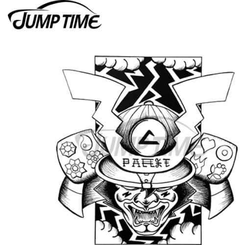 Jump Time 13 x 9.3cm For Red Lightning Samurai Car Stickers Waterproof Laotop Decal Windshield Surfboard Cartoon Vinyl Car Wrap