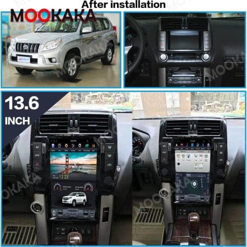 4G 64GB 13.6“ Vertical screen Android 9 Car DVD Multimedia player GPS For Toyota Land Cruiser Prado 150 2010 - 2013 DSP Carplay