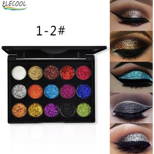 ELECOOL 15 Color Glitter Eye Shadow Pallete Pigment Professional Eye Makeup Palette Lasting Make Up Eyeshadow Palette Maquillage