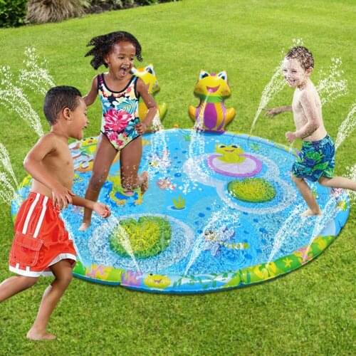Childrens Sprinkler Pad 3D Frog Shape Summer Childrens Outdoor Garden Water Games Beach Mat Summer Water Toys