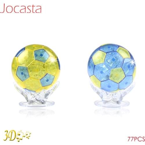 DIY 3D Football Crystal Puzzle with Flash Light Educational Toys for Children Jigsaw Assembly Model Toy Furnish Puzzle Kids Gift