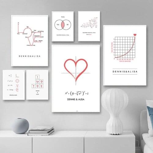 Home Decor Wall Art Canvas Painting Customized Lover Wedding Anniversary Cartoon Pictures Nordic Posters and Prints for Bedroom