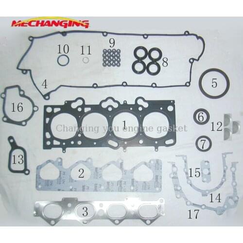 G4GA For HYUNDAI ELANTRA ENGINE HEAD GASKET SET Engine Rebuilding Kits Engine seal Gasket Full Set Engine gasket 20910-23R00