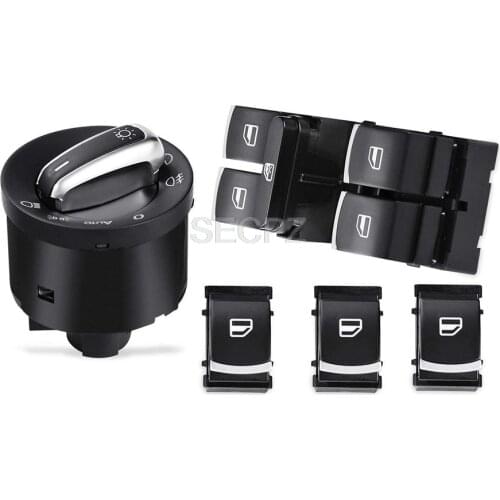Chrome headlight switch master single window switch for volkswagen vw cc tiguan passat b6 golf 5 6 jetta mk5