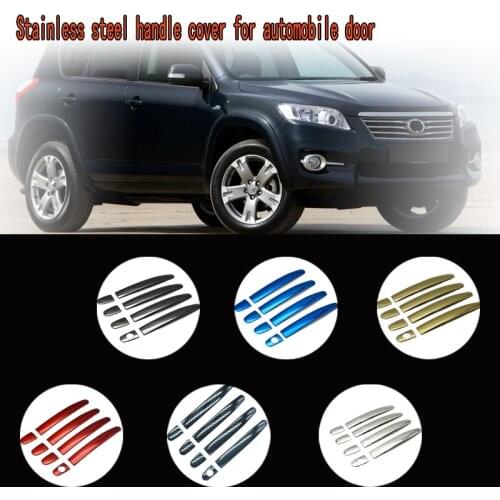 Karcng 9 PCS for Car door handle cover stainless steel Chrome decorative sticker For Toyota RAV4 2001-2005 XA20