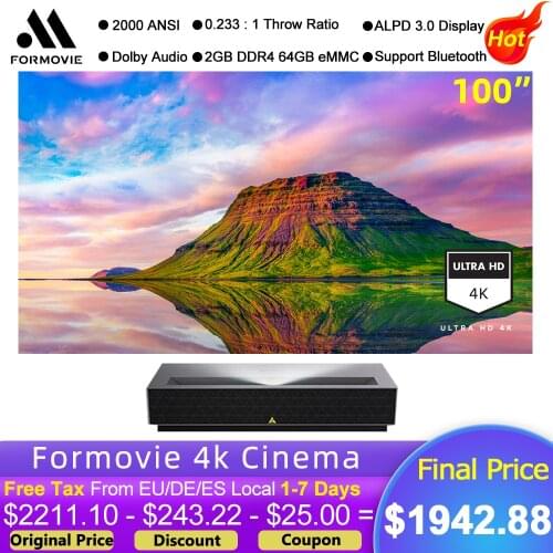 Youpin Fengmi Laser Projector TV 4K Cinema 150Inch 2000ANSI Lumens Home Theater TV 2GB 64GB MIUI TV Support HDR10 Dobby DTS