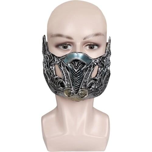 Anime Mortal Kombat Sub-Zero Mask Latex Helmet Cosplay Costume Helmet Halloween Carnival Props