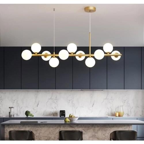 Nordic Chandelier Luxury Luster For Living Dining Room Kitchen Glass bulb Led Ceiling Pendant Light Indoor Decoration Lamps