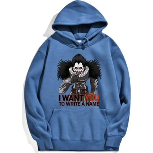 Japan Anime Streetwear Death Note Personality Print Mens Pullovers Punk Retro Mens Oversized Sweatshirt Male Clothing