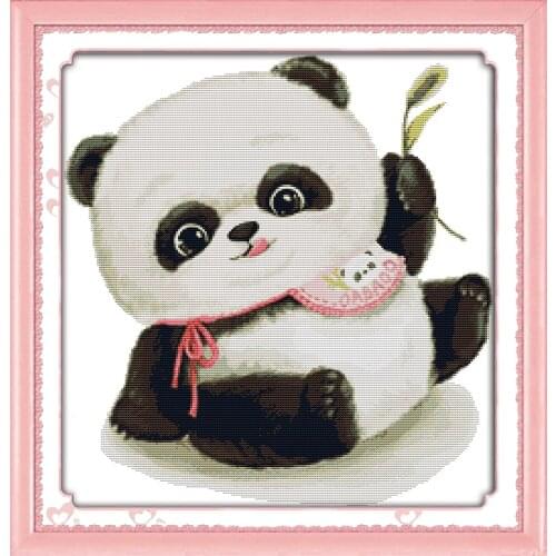 Panda cross stitch kit 14ct 11ct count print canvas stitching embroidery DIY handmade needlework