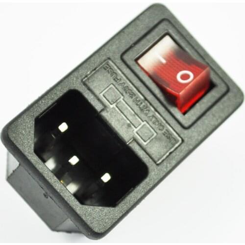 New Hot Sale Inlet Male Power Socket with Fuse Switch 10A 250V 3 Pin IEC320 C
