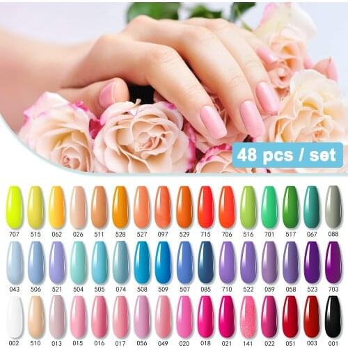 2021 New 48 Colors Gel Nail Polish Set Enamel Vernish Gel Nail Art Design Nail Gel Learner Kit Nail Supplies For Professionals