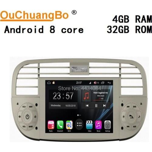 Ouchuangbo car audio stereo gps for Fiat 500 white support BT USB swc android 9.0 S300 platform 8 cores 4+32