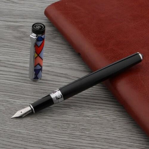 P3 black and flower gift METAL classic office write 0.5mm Fountain Pen