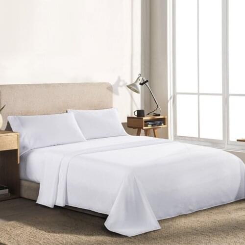 PHF 100% Microfiber White Home Hotel Bed Sheets With Pillowcases Luxury Queen King Bedroom Comforter Set Bed Sheet With Elastic