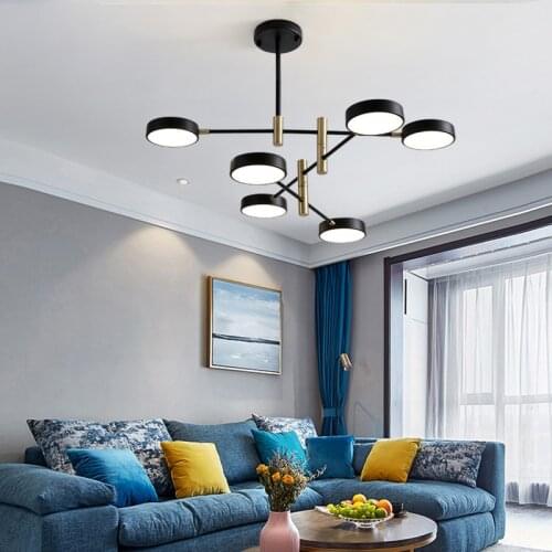 Modern Minimalist chandelier Black White Living room chandeliers for Bedroom Dining Room Restaurant Chandelier loft Hall Interi