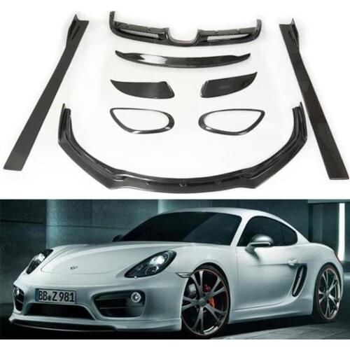 CARBON FIBER Front Bumper Lip Spoiler Rear Trunk Diffuser Side Body Skirt Fender For Porsche 981 Cayman 2013 2014 2015 2016