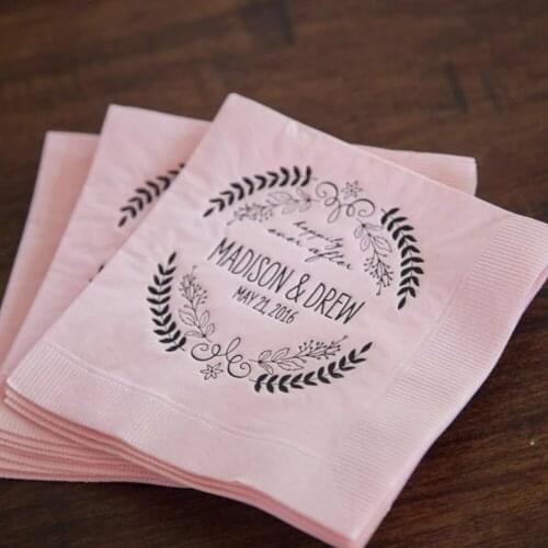 Custom Wedding Napkins |Oh baby Napkins ,Rehearsal Dinner | Engagement Party | Custom Bar Napkins | Custom Wedding Napkins