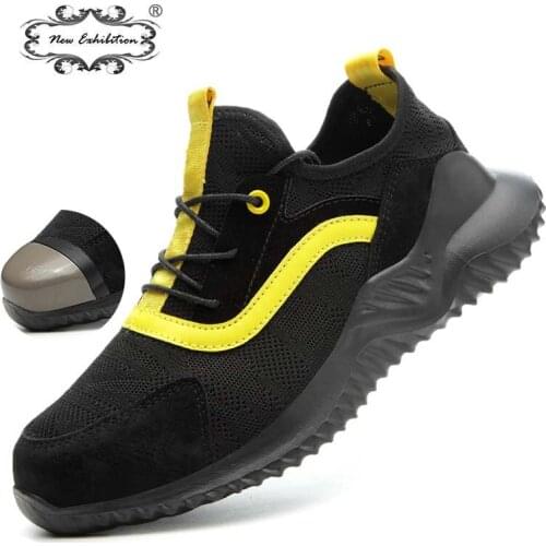 New exhibition Mens Shoes Light & Comfortable Steel Toe Anti Smashing Men Puncture Proof Chaussures Anti-slip Safety Work Boots