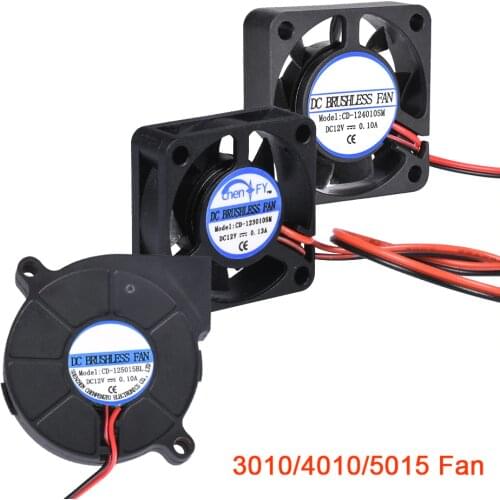 3D Printer Parts 3010 4010 5015 Cooling Fan 12V 24V 5V Blower Fan Turbo Brushless Fan For V5 V6 Hotend Bowden Extruder J-head