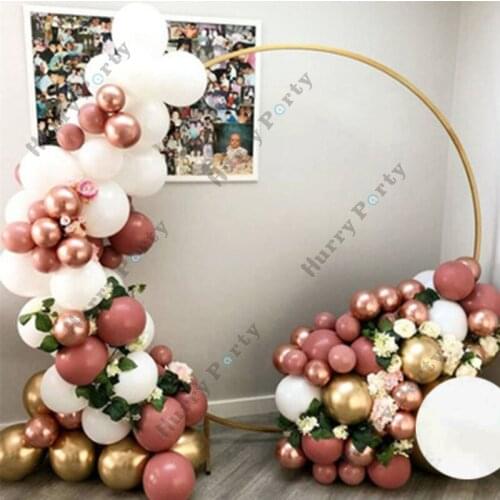 Retro Pink Balloon Garland Gold Love Foil Letter Balls Gold Chrome Metallic Balloon Arch Kit Baby Happy Birthday Decoration