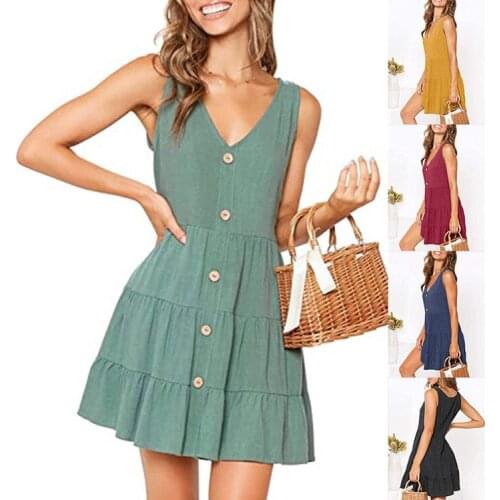 YXLUOKY Summer Dresses With Sleeves