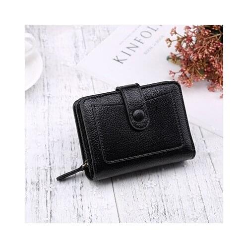 Women Wallets 2021 New Luxury Brand Red Black Small Mini Coin Purse Hasp Card Holder Lady Wallet Zipper Female Leather Buckle