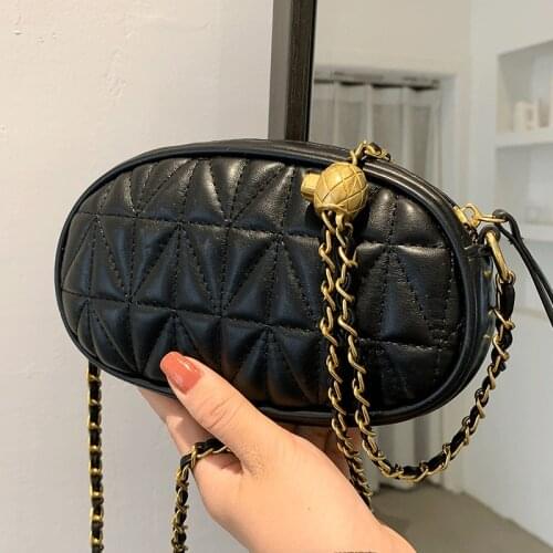 Women Luxury Leather Crossbody Bags Ladies Small Lattice Chain Messenger Bags for Women Shoulder Bag Female Solid Sac Handbags