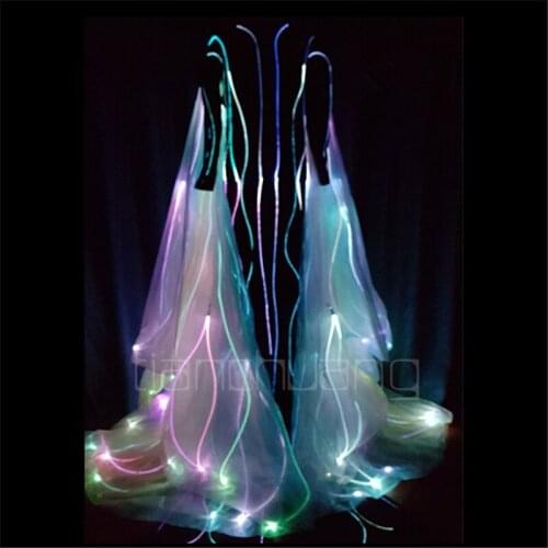 TC76-1 Ballroom dance led light costumes cloak wings colorful full color dj wears stage show dress bar performance clothes party