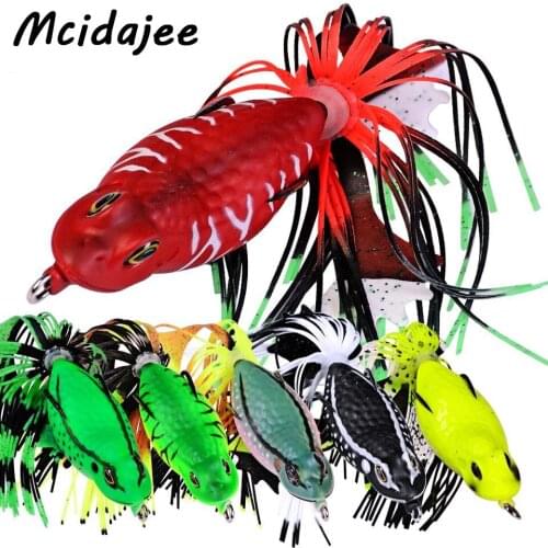1PC 12.5g 6cm Soft Tube Bait Rubber Flexible Double Hook Ray Frog Lures Fishing Bait Fishing Lures Fishing Tackle Hard Bait
