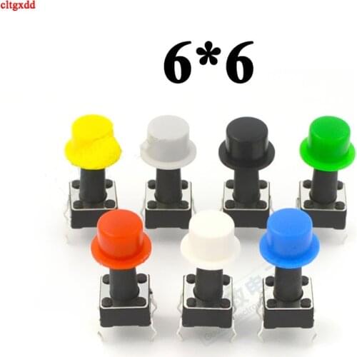 20PCS A101 Switch Button Caps Push Key Caps Multicolor Size 4.5mm*7.4mm Inner hole 3.1 mm Hat Shape for 6*6 Round Tact Switch