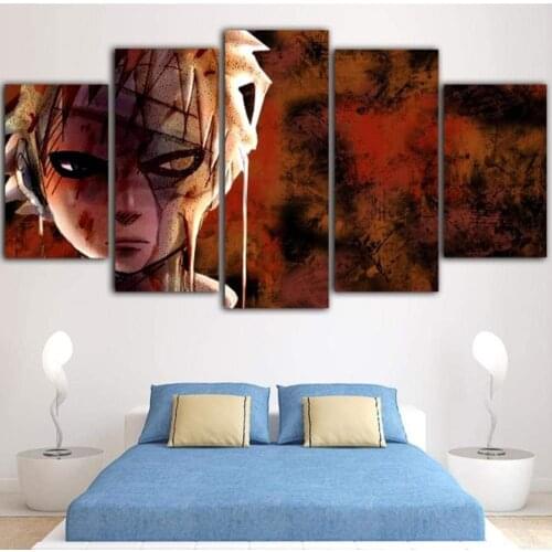 5 Piece Wall Art Canvas Anime Manga Ninja Pictures Figure Gaara Posters And Prints Modern Living Room Decoration Paintings