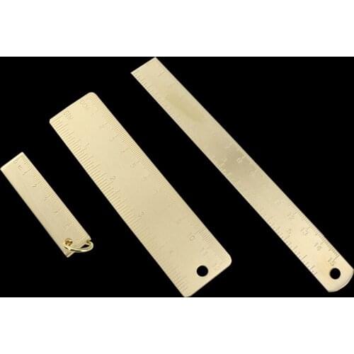 6Cm 12CM 15CM Brass Straight Ruler for School Office Stationery Metal Painting Drawing Tools Chancery Measuring Ruler Bookmark