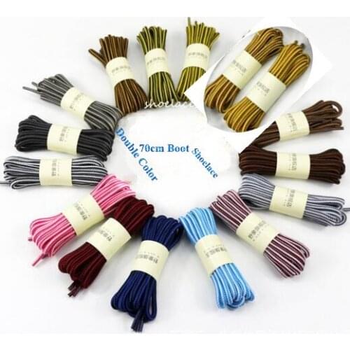 70CM New Arrival Practical Strong Nylon Doulbe Color Stripe Round Boot Shoelace Sneakers Shoestring Shoelaces
