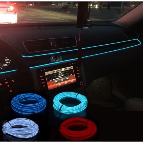 Car interior accessories atmosphere lamp EL cold light line with USB DIY Decorative Dash board Console Auto LED Ambient Light