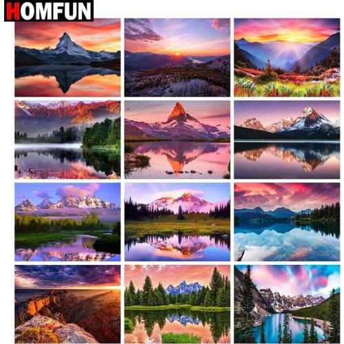 HOMFUN Full Square/Round Drill 5D DIY Diamond Painting "Sunset sky landscape" Embroidery Cross Stitch 5D Home Decor Gift