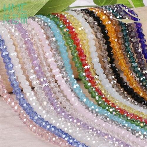 Hot Colorful 6mm Rondelle Austria Faceted Crystal Glass Beads Loose Beads for Jewelry Crafts Sewing Clothing Accessories 98pcs