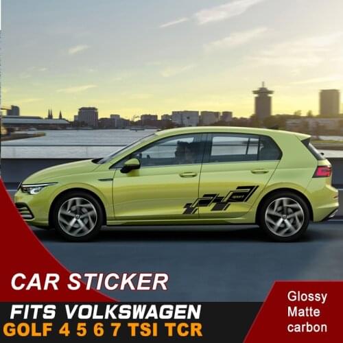 Car Decals Fit For VOLKSWAGEN GOLF 4 5 6 7 TSI TCR Car Body Irregular Square Racing Vinyl Graphic Cool Car Stickers Accessories