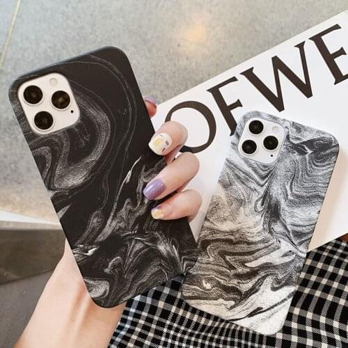 For Iphone 12 Case Matte Hard PC Night Light Fashion Marble Pattern Cases for Iphone 11 12 Pro Max Mini 7 8 Plus Xr Xs Max Cover
