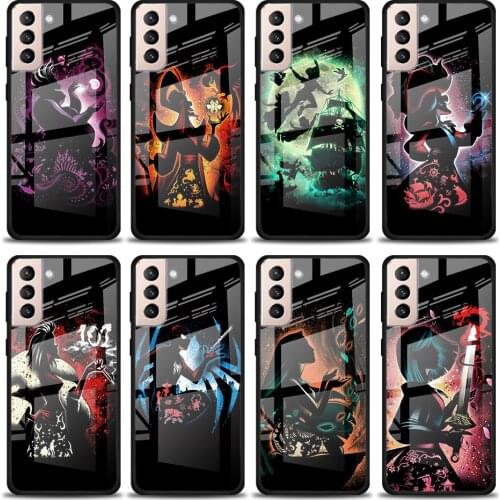 Villain Disney Princess Tempered Glass Cover For Samsung Galaxy S21 Plus Ultra M21 M31 M51 A52 A72 Phone Case Coque