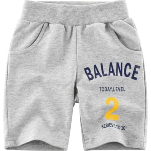 Children Summer Beach Loose Number Shorts Baby Boys Football Letter Shorts Casual Pants Cotton Comfortable For Kids 2-7Yrs