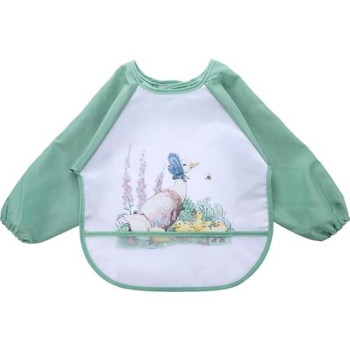Waterproof Baby Eating Smock Autumn Winter Boys Girls Long Sleeve Bib Baby Anti-dressing Childrens Drawing Apron Burp Clothing