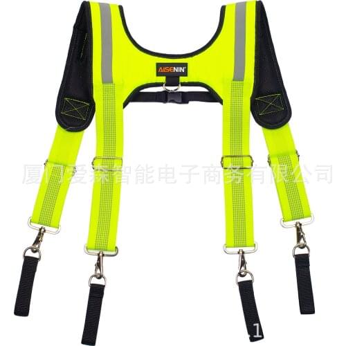 Fluorescent Green Reflective Strip Heavy Work Tool Suspender Jockstraps For Men Reducing Waist Weight Suspensorios Para Hombre