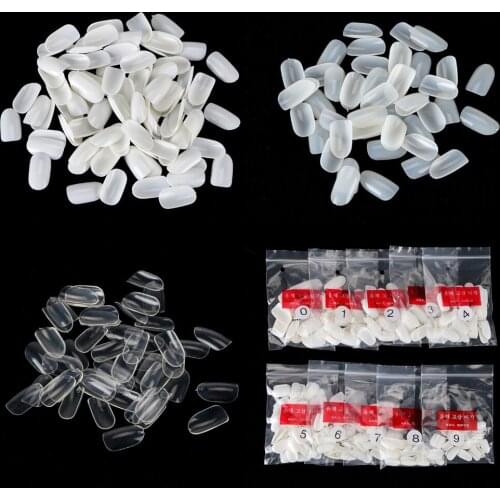 Hot sale 500 pcs Full Round False Nail Art Tips Acrylic UV Gel Nail Tips #Clear/Natural/White