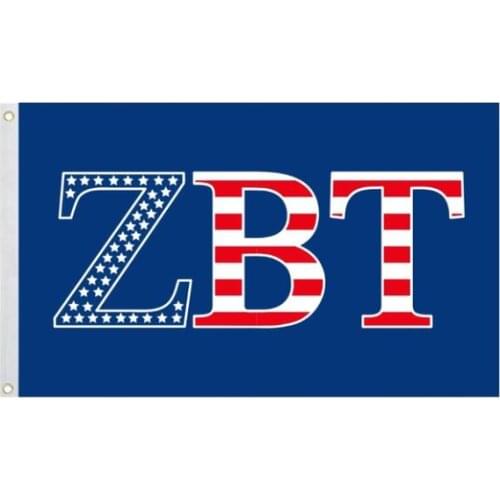 Custom Zeta Beta Tau flag 90X150 cm with dark blue USA AMERICAN BANNER 100D Polyester flag